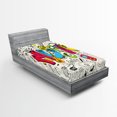thumbnail image 1 of Ambesonne Music Fitted Sheet, Pop Art Doodle Style Art, Twin XL Size, Multicolor, 1 of 3