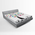thumbnail image 1 of Ambesonne Music Fitted Sheet, Tree with Notes Happiness, Queen Size, Multicolor, 1 of 2