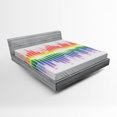 thumbnail image 1 of Ambesonne Music Fitted Sheet, Vibrant Colors Club Disco, Full Size, Multicolor, 1 of 2