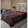 thumbnail image 1 of Ambesonne Music Flat Sheet, All Jazz Sign Brick Wall, Twin Size, Red Blue, 1 of 1