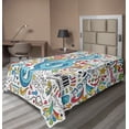 thumbnail image 1 of Ambesonne Music Flat Sheet, Big Clef with Doodles Around, Twin Size, White Multicolor, 1 of 1