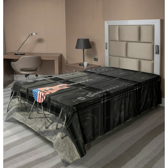 Ambesonne Music Flat Sheet, Digital Rock Guitar, Twin Size, Multicolor