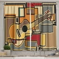 thumbnail image 1 of Ambesonne Music Kitchen Curtains, Geometric Guitar Funky, 55"x45", Multicolor, 1 of 3
