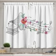 thumbnail image 1 of Ambesonne Music Kitchen Curtains, Old Gramophone Player, 55"x45", Grey Black White, 1 of 3