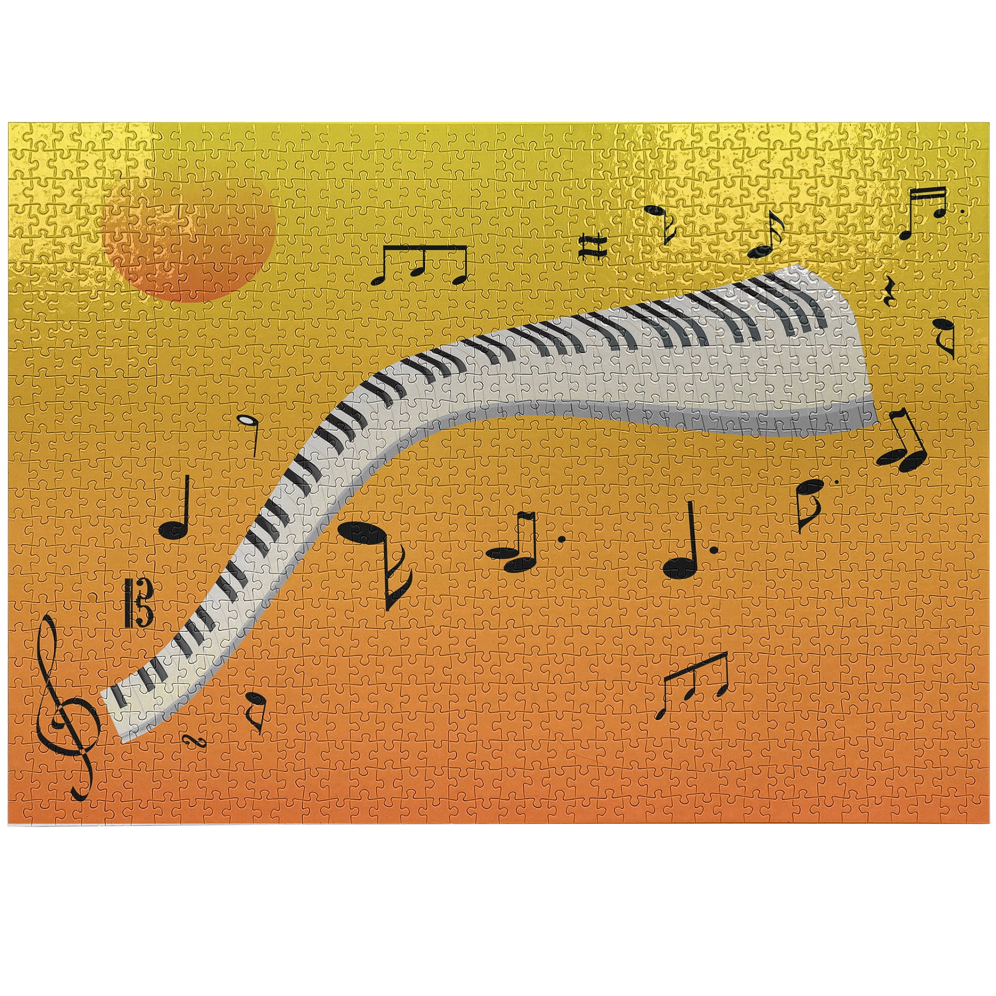 A Note Puzzle Ambesonne Music Note Jigsaw Puzzle Durable Cardboard, Joyous Sunset ...
