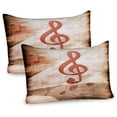 thumbnail image 1 of Ambesonne Music Pillow Sham 2 Pack, Grunge Abstract Notes, 26"x20", Champagne Burnt Sienna, 1 of 1