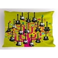 thumbnail image 1 of Ambesonne Music Pillow Sham, Guitars for Rock Stars, 36" X 20", Hot Pink Apple Green, 1 of 2