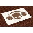 thumbnail image 1 of Ambesonne Music Place Mats Set of 4, DJ Grunge Retro Skull, Standard Size, Pale Caramel Cream, 1 of 4