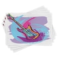 thumbnail image 1 of Ambesonne Music Place Mats Set of 4, Guitar Instrument, Standard Size, Lavender Magenta, 1 of 6