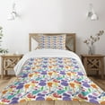 thumbnail image 1 of Ambesonne Music Quilted Bedspread Set 2 Pcs, Colorful Instruments Bass, Twin Size, Multicolor, 1 of 5