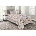 thumbnail image 1 of Ambesonne Music Quilted Bedspread Set 2 Pcs, Drums Speakers Records, Twin Size, Multicolor, 1 of 3