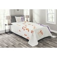 thumbnail image 1 of Ambesonne Music Quilted Bedspread Set 2 Pcs, Musical Note Black Theme, Twin Size, Purple and Red, 1 of 3