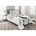 thumbnail image 1 of Ambesonne Music Quilted Bedspread Set 2 Pcs, Tree with Notes Happiness, Twin Size, Multicolor, 1 of 3