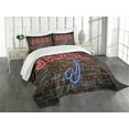 thumbnail image 1 of Ambesonne Music Quilted Bedspread Set 3 Pcs, All Jazz Sign Brick Wall, Queen Size, Red Blue, 1 of 5