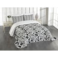 thumbnail image 1 of Ambesonne Music Quilted Bedspread Set 3 Pcs, Blues Jazz Punk Rock Sign, King Size, Black White, 1 of 5