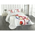 thumbnail image 1 of Ambesonne Music Quilted Bedspread Set 3 Pcs, Notes Rhythm Art, Queen Size, Multicolor, 1 of 5