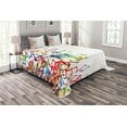 thumbnail image 1 of Ambesonne Music Quilted Bedspread Set 3 Pcs, Rhthm Tempo Melody, King Size, Multicolor White, 1 of 3