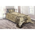 thumbnail image 1 of Ambesonne Music Quilted Coverlet 2 Pcs, Old Street of New York, Twin Size, Beige, 1 of 2