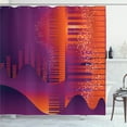 thumbnail image 1 of Ambesonne Music Shower Curtain, Abstract Volumes Bar Motif, 69"Wx75"L, Plum and Burnt Sienna, 1 of 5