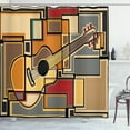 thumbnail image 1 of Ambesonne Music Shower Curtain, Geometric Guitar Funky, 69"Wx75"L, Multicolor, 1 of 3