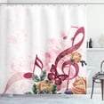 thumbnail image 1 of Ambesonne Music Shower Curtain, Music Romance Antique Print, 69"Wx84"L, Pale Fuchsia, 1 of 1