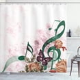 thumbnail image 1 of Ambesonne Music Shower Curtain, Music Roses Romance Victorian, 69"Wx70"L, Dark Teal, 1 of 4