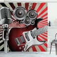 thumbnail image 1 of Ambesonne Music Shower Curtain, Old Vintage Loudspeaker, 69"Wx70"L, Burgundy Beige Grey, 1 of 4