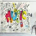 thumbnail image 1 of Ambesonne Music Shower Curtain, Pop Art Doodle Style Art, 69"Wx84"L, Multicolor, 1 of 3