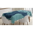 thumbnail image 1 of Ambesonne Music Tablecloth Rectangular Table Cover, Guitar Wings Stars Words, 52"x70", Slate Blue Navy Blue, 1 of 3