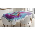 thumbnail image 1 of Ambesonne Music Tablecloth Rectangular Table Cover, Hand Drawn Guitar Grunge, 52"x70", Pink Purple Blue, 1 of 4