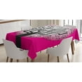 thumbnail image 1 of Ambesonne Music Tablecloth Rectangular Table Cover, Tree, 60"x84", Hot Pink Black White, 1 of 4