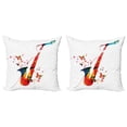 thumbnail image 1 of Ambesonne Music Throw Pillow Cover 2 Pack, Butterfly Orchestra Jazz, 16", Multicolor, 1 of 2