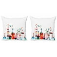 thumbnail image 1 of Ambesonne Music Throw Pillow Cover 2 Pack, Colorful Instruments, 24", Multicolor, 1 of 2