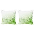 thumbnail image 1 of Ambesonne Music Throw Pillow Cover 2 Pack, Curlicue Leaves Treble Chef, 16", White Green Pastel Green, 1 of 7