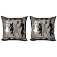 thumbnail image 1 of Ambesonne Music Throw Pillow Cover 2 Pack, Dancing People Nostalgic Art, 16", Dark Eggshell Multicolor, 1 of 7