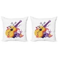 thumbnail image 1 of Ambesonne Music Throw Pillow Cover 2 Pack, Guitarist Performing, 18", Mustard and Multicolor, 1 of 7