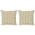 thumbnail image 1 of Ambesonne Music Throw Pillow Cover 2 Pack, Retro Records Headphones, 16", Cream Black, 1 of 2
