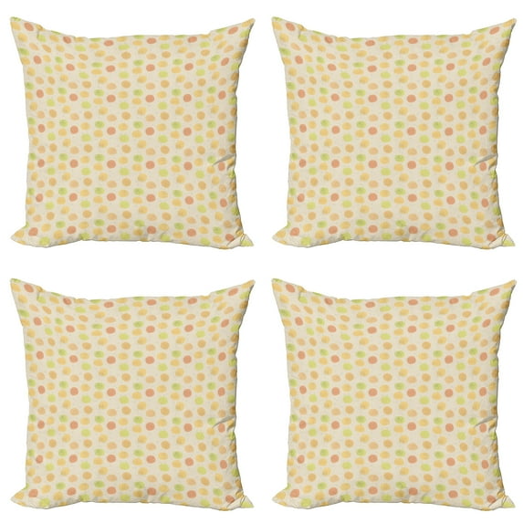 Ambesonne Music Throw Pillow Cover 4 Pack, Fifties Radio Pop Vintage, 20", Multicolor