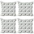 thumbnail image 1 of Ambesonne Music Throw Pillow Cover 4 Pack, Monochrome Strings Design, 24", Black White Grey, 1 of 6