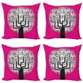 thumbnail image 1 of Ambesonne Music Throw Pillow Cover 4 Pack, Tree, 24", Hot Pink Black White, 1 of 5
