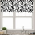 thumbnail image 1 of Ambesonne Music Valance Pack of 2, Blues Jazz Punk Rock Sign, 54"X12", Black White, 1 of 4