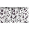 thumbnail image 1 of Ambesonne Music Valance Pack of 2, Musical Instruments and Notes, 54"X18", Eggplant and White, 1 of 4