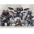 thumbnail image 1 of Ambesonne Musician Animals Jigsaw Puzzle, Wolf Bear Monkey, Heirloom-Quality Fun Activity for Family Durable Cardboard, 1000 pcs, Lavender Blue Brown White, 1 of 5