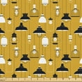 thumbnail image 1 of Ambesonne Mustard Fabric by the Yard Upholstery, Ceiling Lamp Retro Drawings, 10 Yards, Dark Yellow Charcoal Grey, 1 of 5