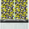 thumbnail image 1 of Ambesonne Mustard Yellow Kitchen Curtains, Modern Box Cubes, 55"x39", Mustard Yellow, 1 of 3
