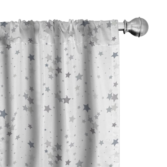 Ambesonne Muted Colors 4-Panel Curtains, Ornaments Night Stars, 56"x63", Grey and Pale Taupe
