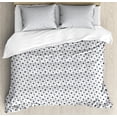 thumbnail image 1 of Ambesonne Muted Colors Duvet Cover Sets, Geometric Grid Squares, 2-Queen, Pale Grey Slate Blue, 1 of 3