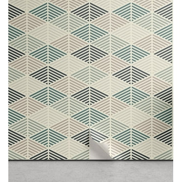 Ambesonne Muted Colors Peel & Stick Wallpaper for Home, Stripes Forming Design, 13"x36", Multicolor