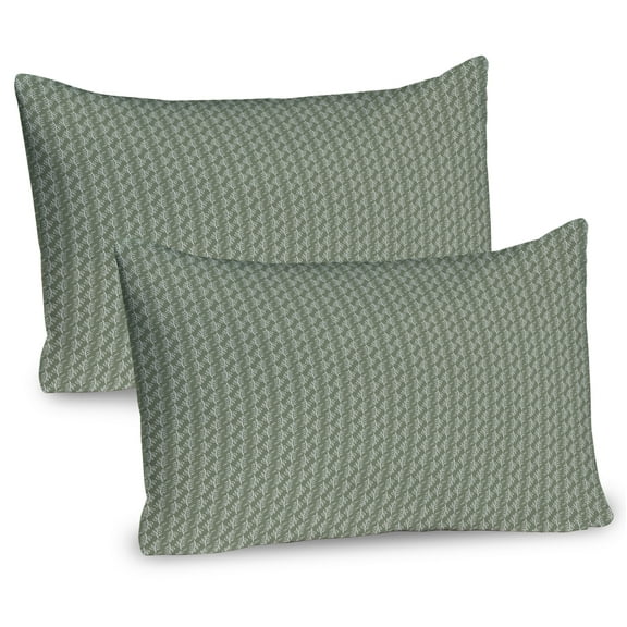Ambesonne Muted Colors Pillow Sham 2 Pack, Nature Leafy Branches, 26"x20", Sage Green and White