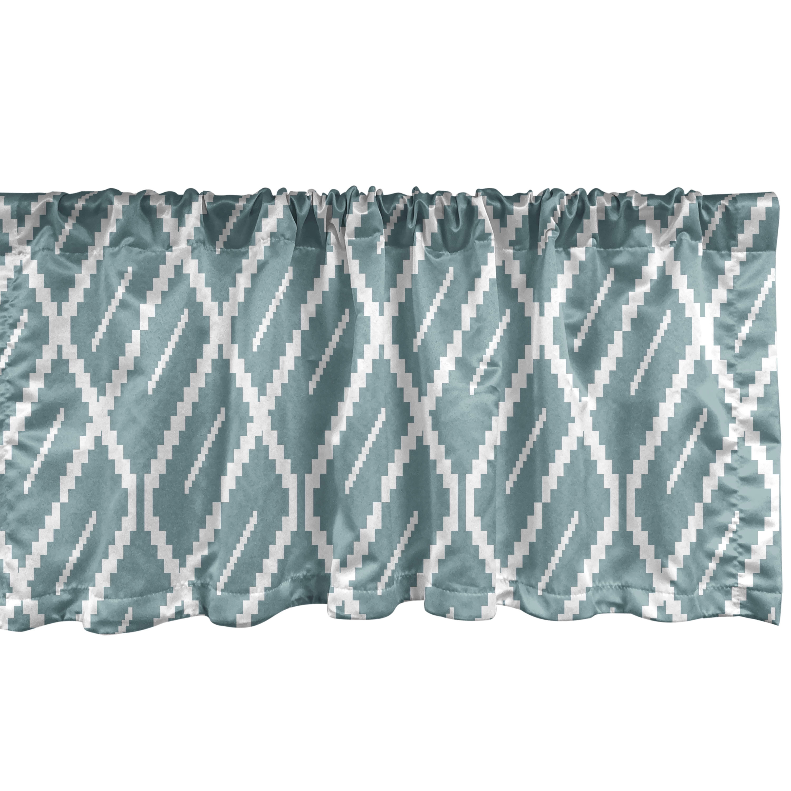 Cadet Blue and White Satin Rod Pocket Valance 54" x 12"